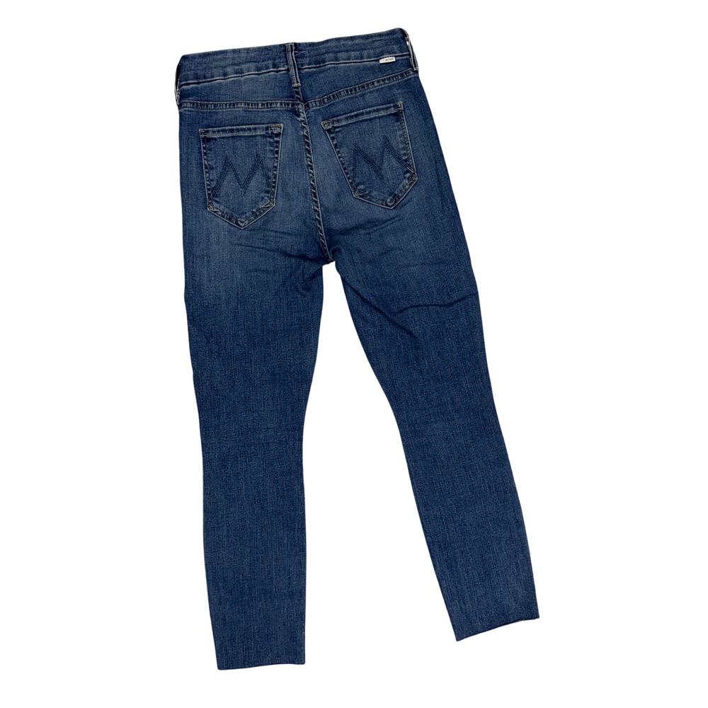 Mother Superior The Looker Ankle Fray Jeans Hi Rise 25 Blue Denim